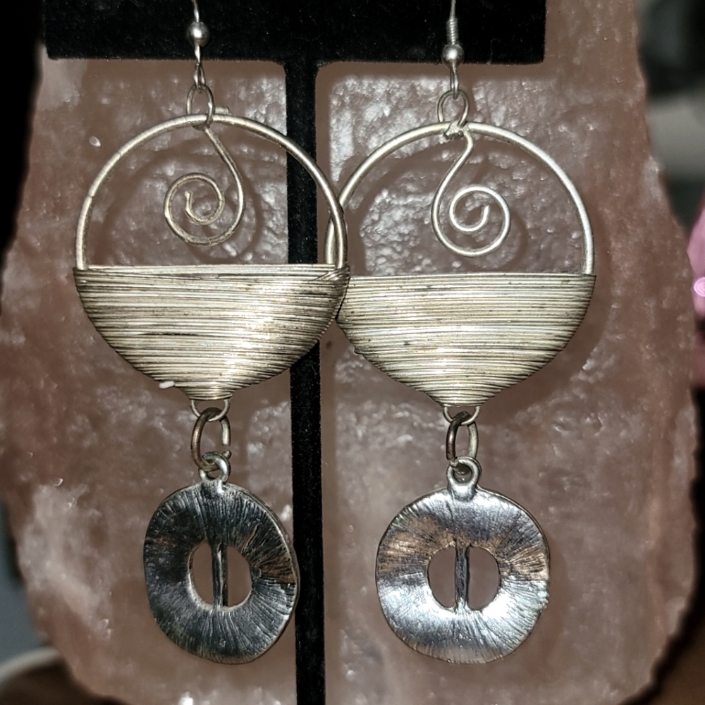 2 tier dangled silver earrings, custom designed